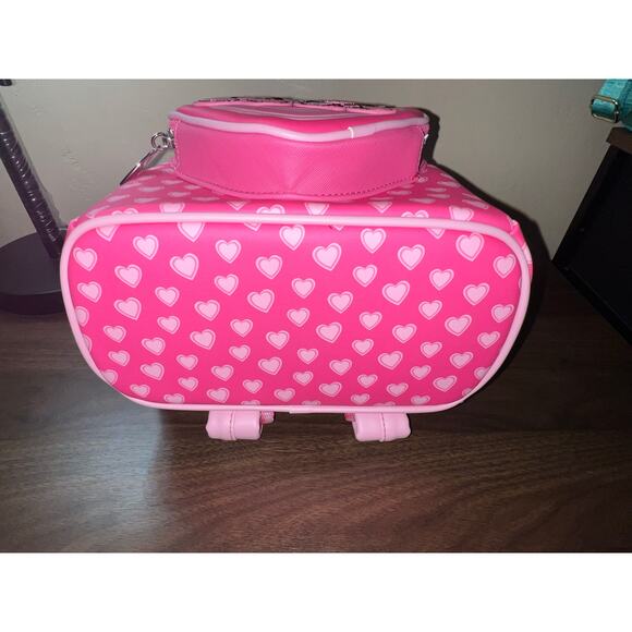 Loungefly Disney Mickey & Minnie Mouse Heart Ears Mini Backpack Wallet Set - Picture 7 of 10